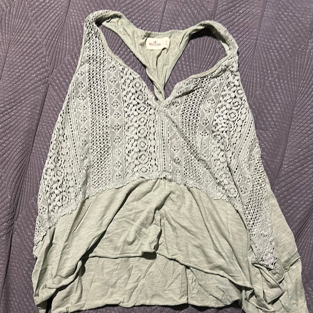 Hollister Willow Women's Olive Green Lace Tank Top
